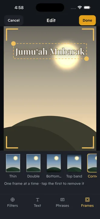 Filters and frames