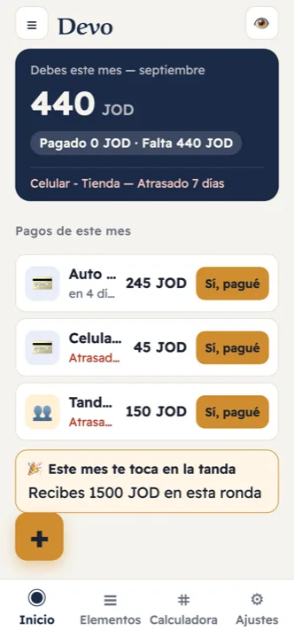 Ve cuánto debes este mes, de un vistazo