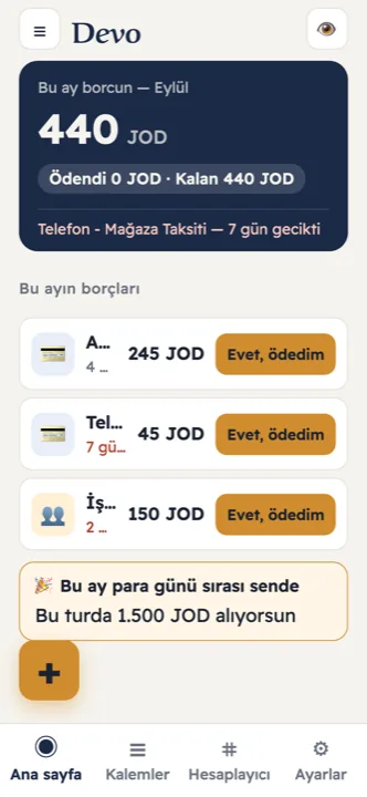Bu ay ne kadar borcun var, bir bakışta